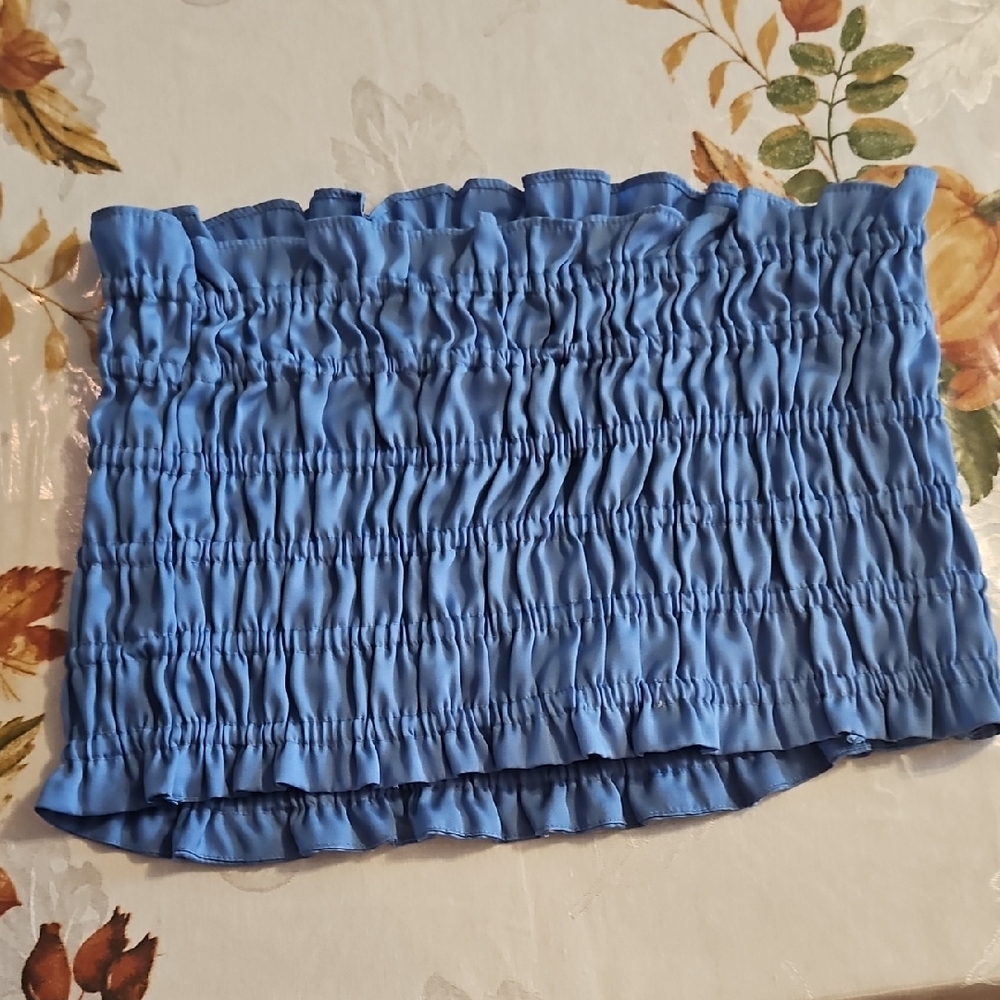 H&M Light Blue Smocked Top